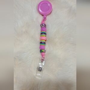 🌸 B4BB “Playful Protection” Badge Reel – Pink, Rainbow Stripe & Bloom Print